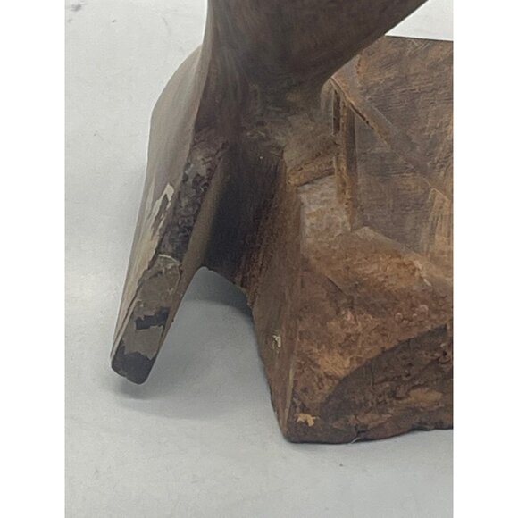 dolphin made of hand carved wood figurine statue 7" tall 3.5" wide base READ - Picture 2 of 7